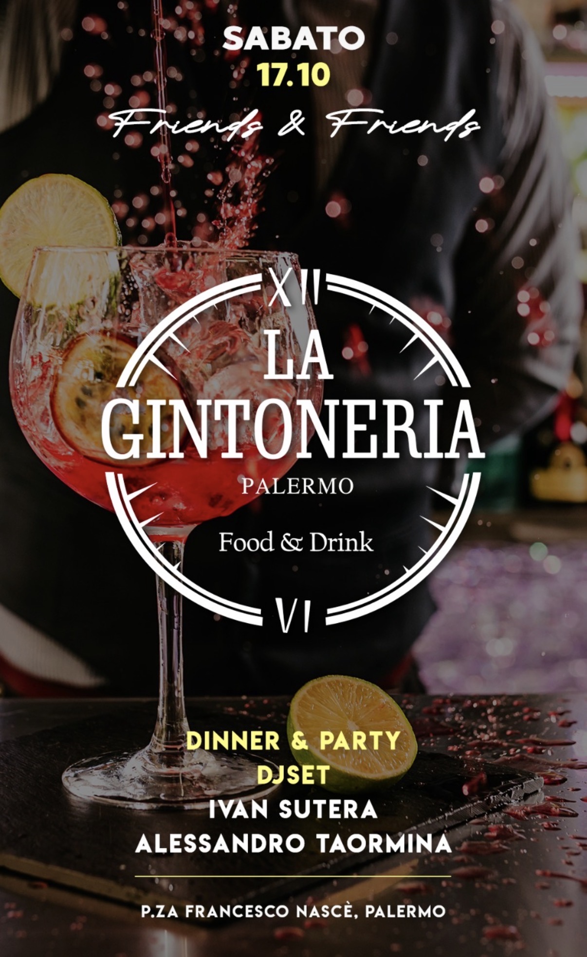 Affiche Friends & Friends à La Gintoneria, Palerme, le samedi 17 octobre 2026